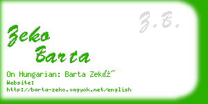 zeko barta business card